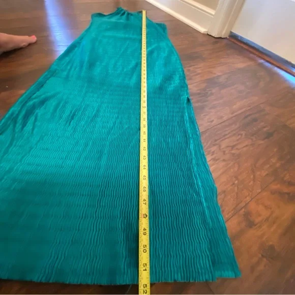 Pink Lily Teal Pleated Midi Dress - Size Large - Picture 4 of 10